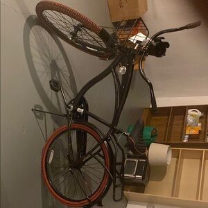 Black Bicycle with Brown Tires